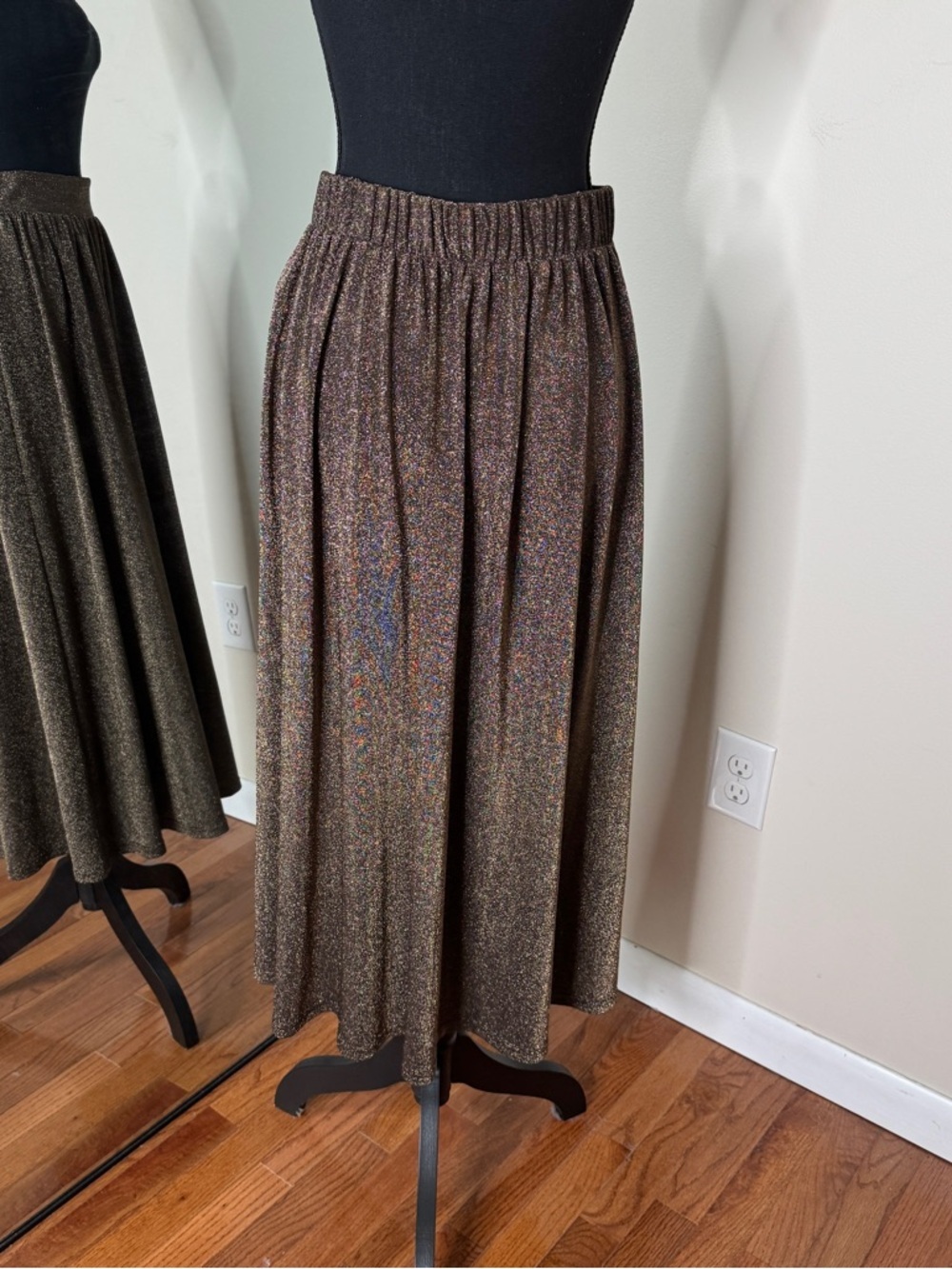 J.Crew Knit Sparkle Metallic MIdi Skirt Gold Size S - Picture 4 of 8